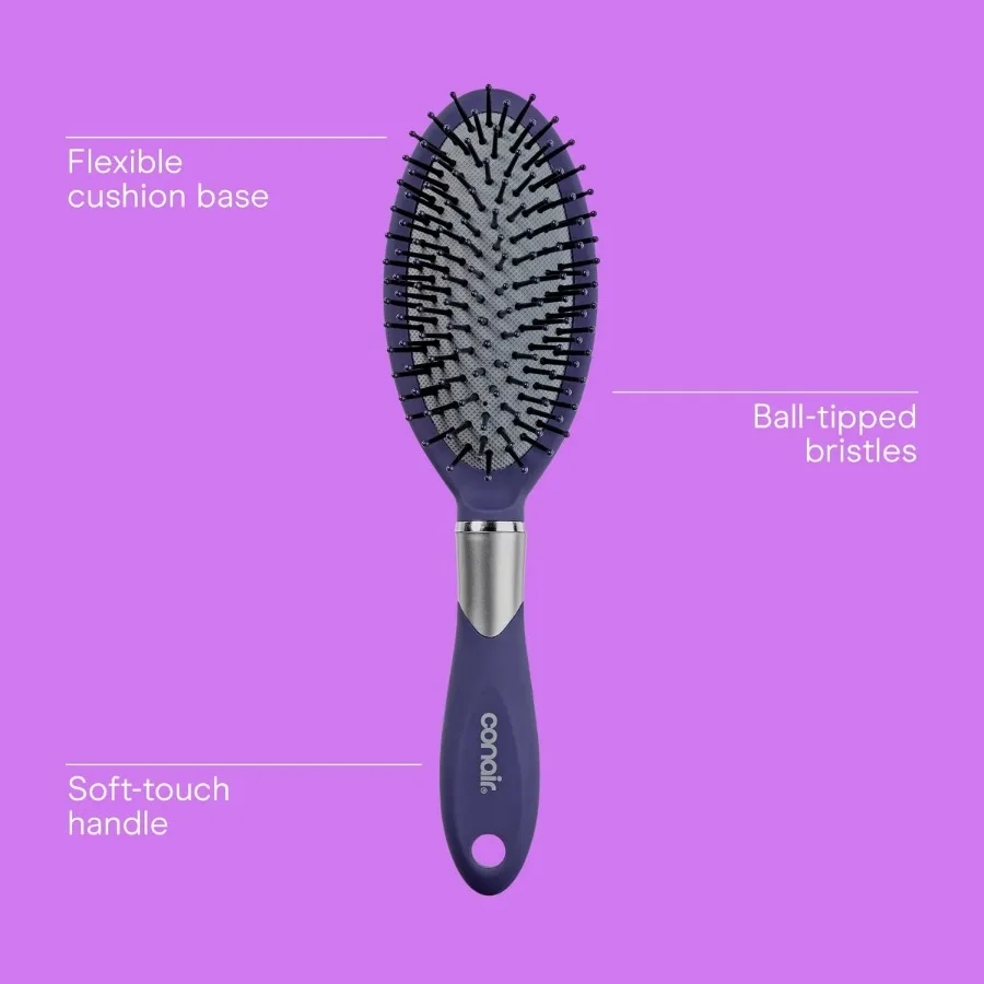 Balltipped Bristle Cushion Hair Brush, Totally Smooth Detangle Paddle Brush for Wet Dry Hair