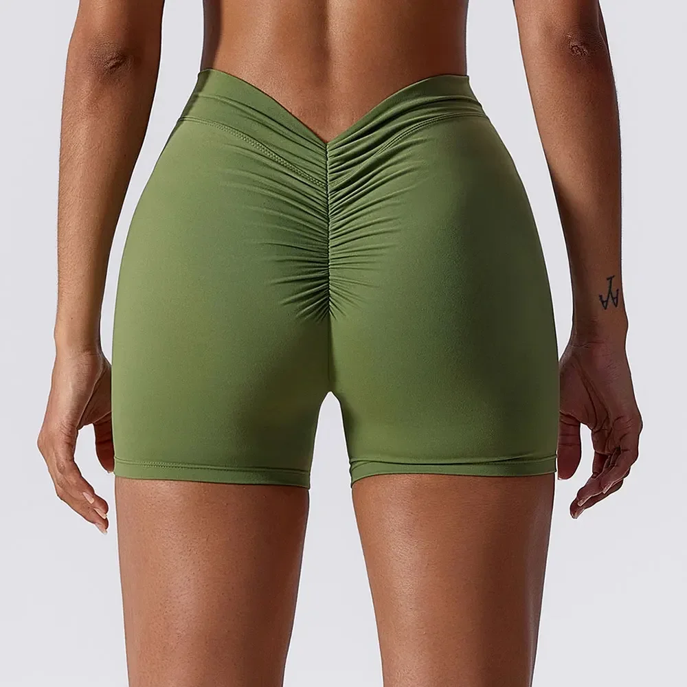 Pantalones cortos sin costuras para mujer, Shorts elásticos transpirables para gimnasio, entrenamiento, Fitness, levantamiento de cadera, ocio, deportes, correr, 4 pulgadas