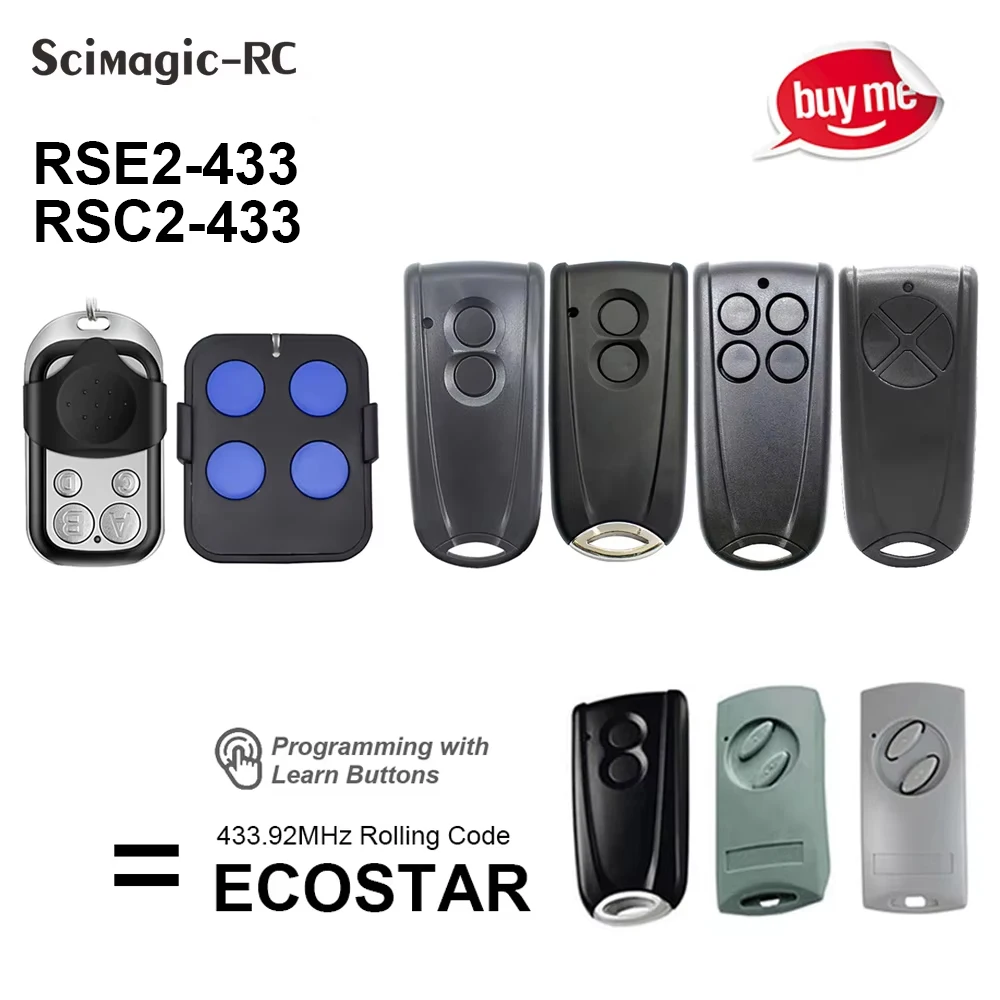 Pilot Horman Ecostar RSE2 RSC2 Remote Control 433 For Garage Door Opener Liftronic 500 700 800 433.92mhz Rolling Code Controller