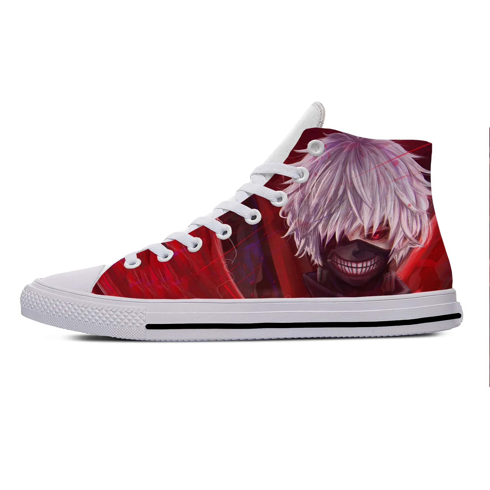 Hot Summer Cool Anime Manga Kaneki Ken Tokyo Ghoul Funny Casual Shoes Men Women Fashion Sneakers High Top Classic Board Shoes
