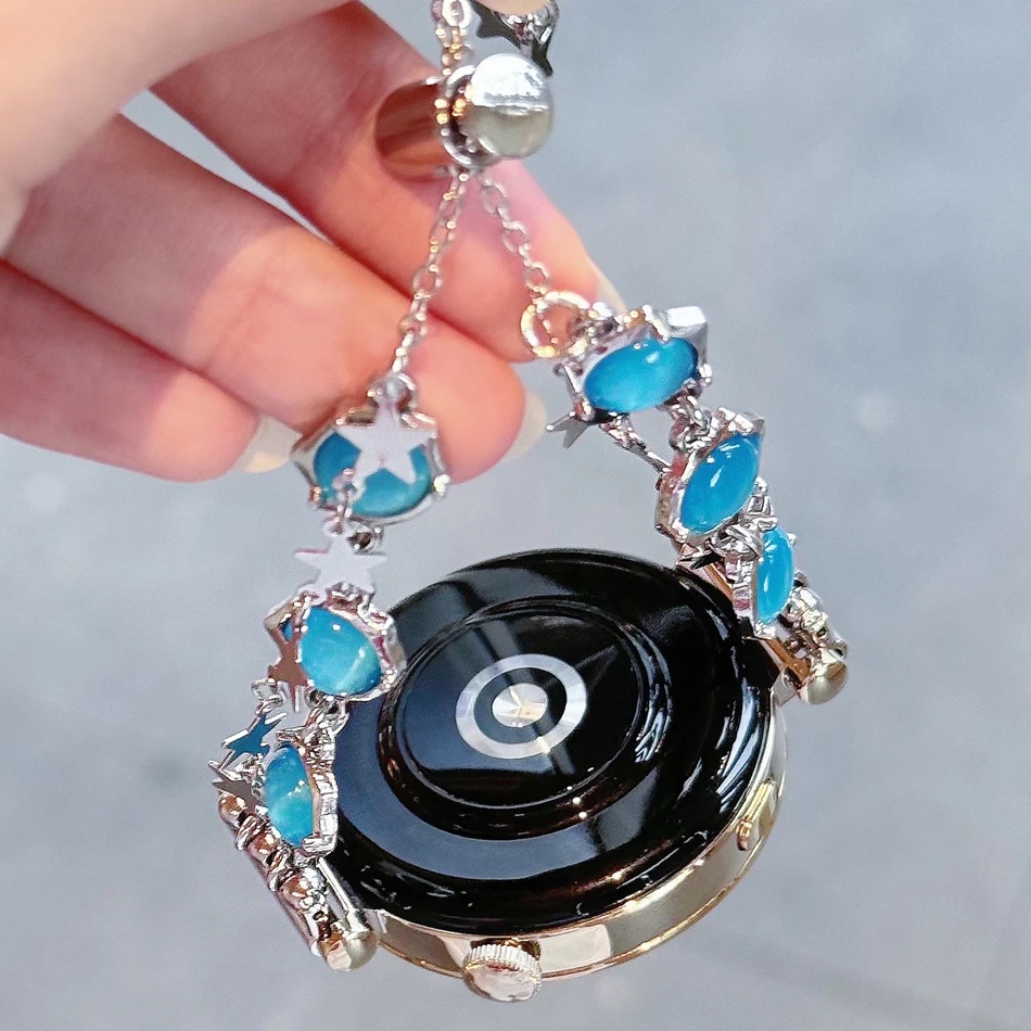 Fashion Crystal Opal Star Metal Strap For Samsung Galaxy Watch 7 6 5/Pro/4 Classic 44/40/46mm 20/22mm Band For Huawei Watch GT 3