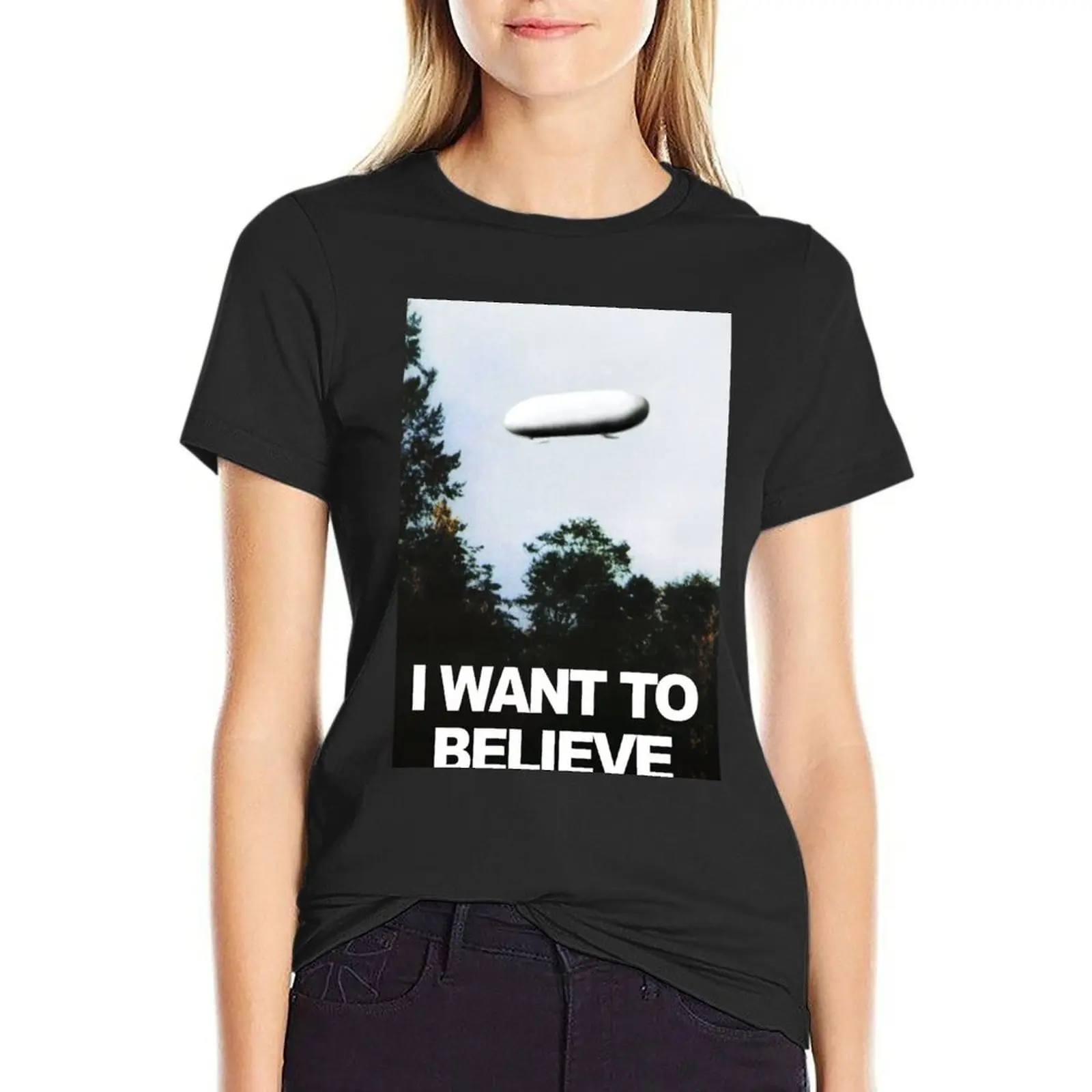 

Tic Tac Ufo Aliens I Want to Believe T-Shirt sublime oversized Women t shirt