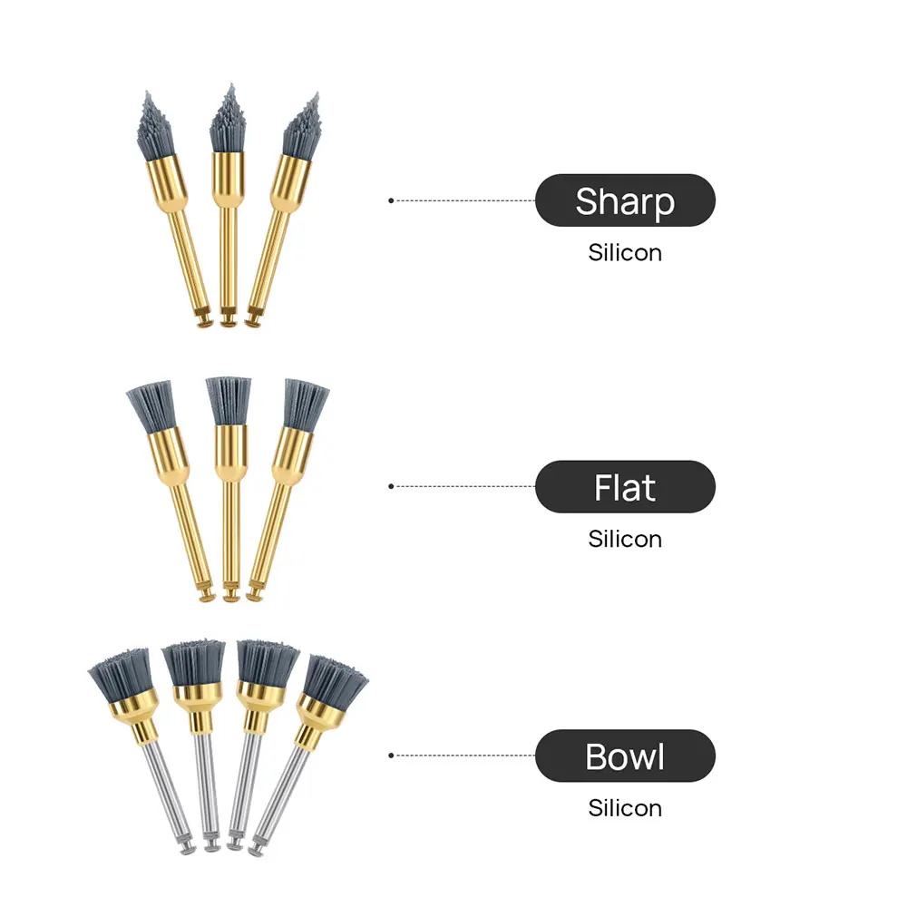 10PCS AZDENT Dental Polieren Pinsel Aluminium Oxid Siliziumkarbid Polieren Prophy Pinsel Werkzeug für Contra Winkel Handstück – Detail 3