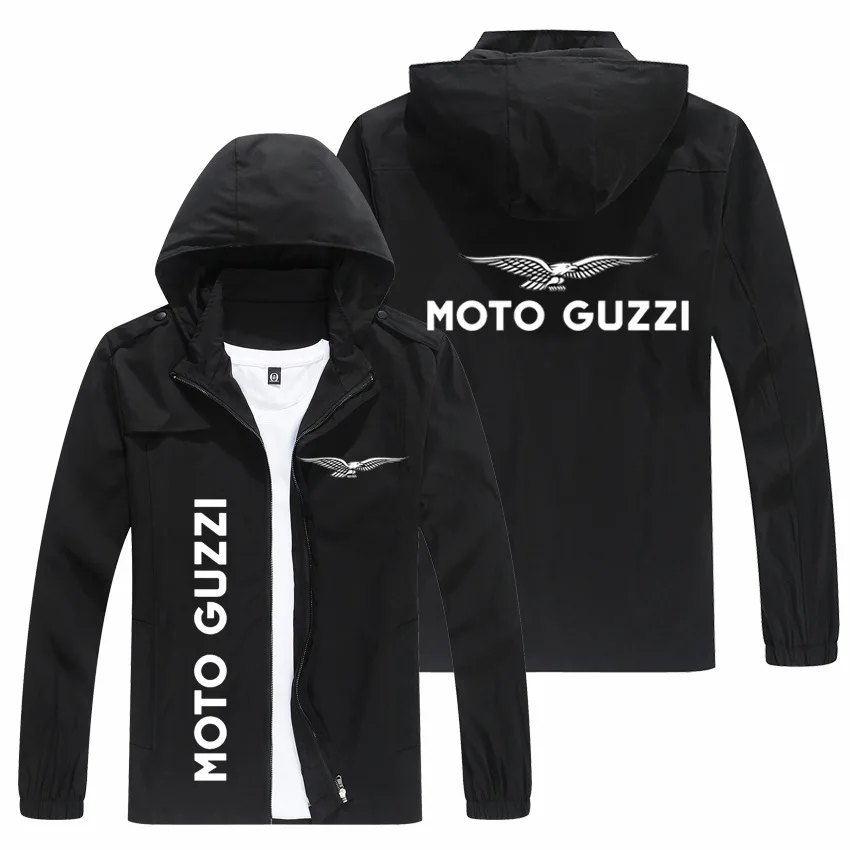 Primavera e autunno new Moto Guzzi Moto logo cardigan con cappuccio giacca pilota con cerniera abbigliamento sportivo antivento casual all'aperto