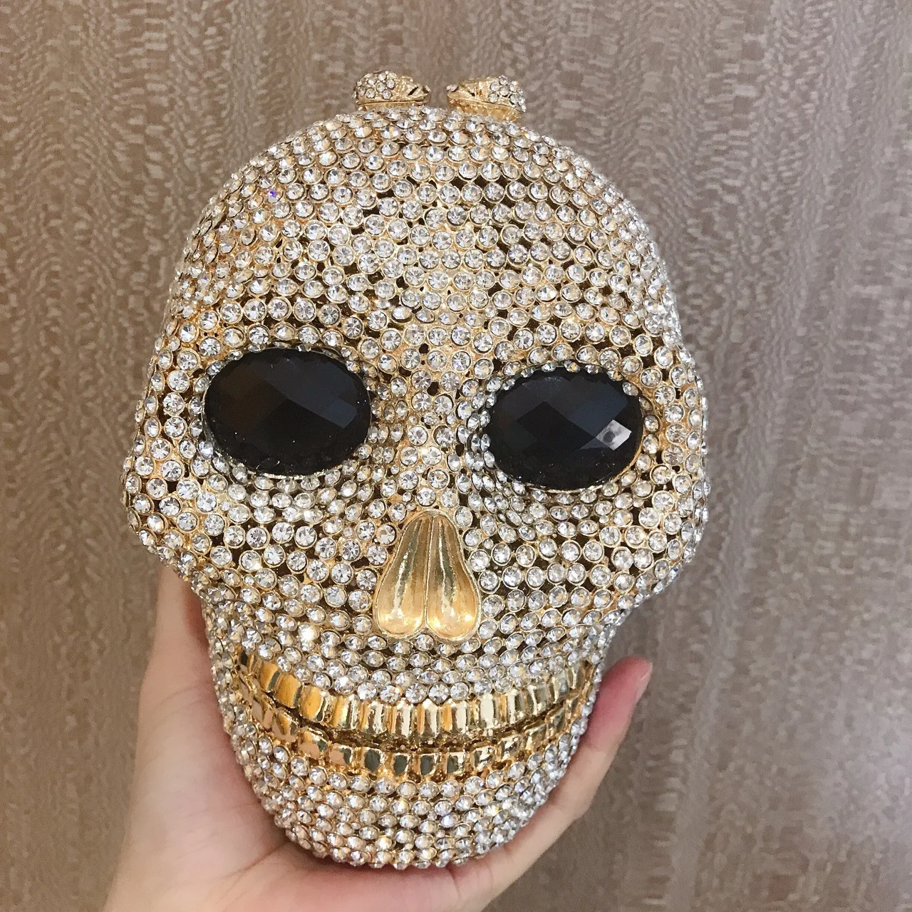 

Diamond Dinner Bag Halloween Skull Metal Diamond Ladies Clutch Stone Clutch Cartera De Fiestas Elegantes Torebka Luksusowe Marki