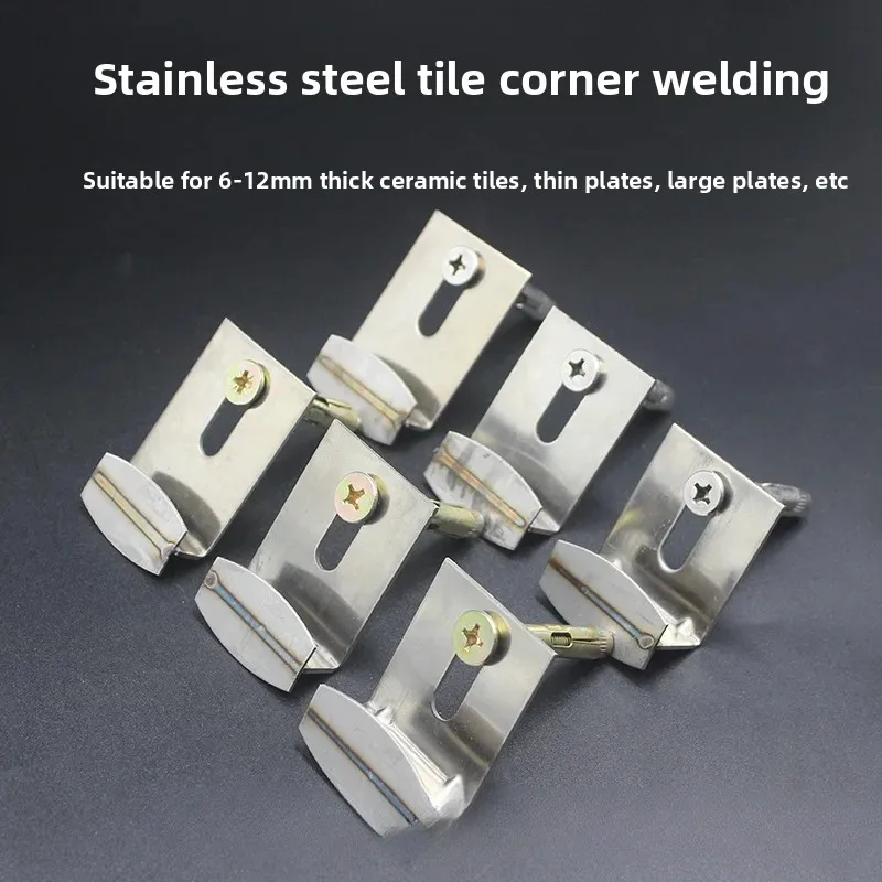 10pc Ceramic Tile Hanging Bracket Stainless Steel Corner Welded Stone Hook Home Wall Hook Ceramic Tile Fixed Connection Fastener