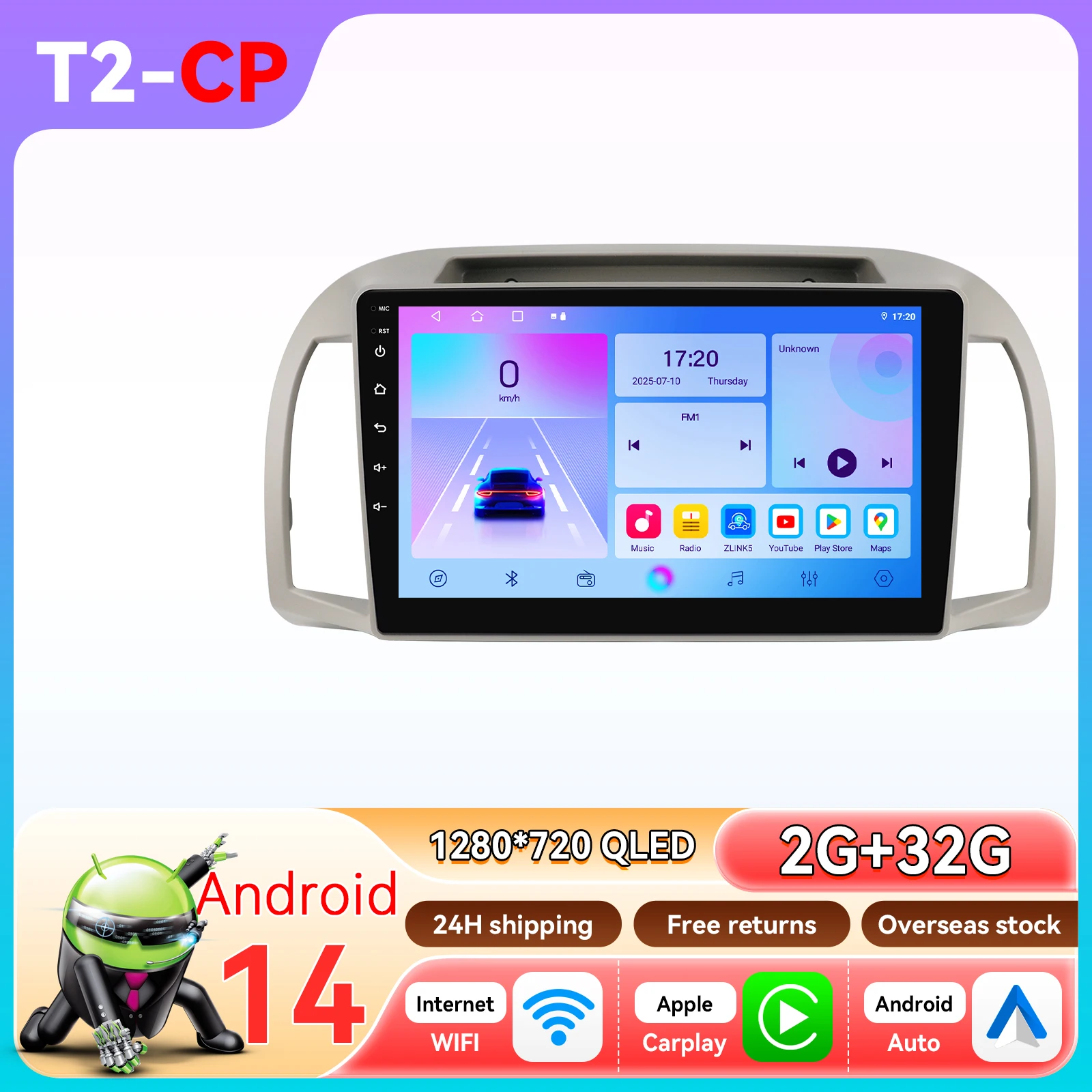 Hizpo AI Carplay Android Autoradio voor Nissan March Micra K12 2002-2010 Navigatie Auto GPS Head Unit Stereo 5G WIFI Multimedia