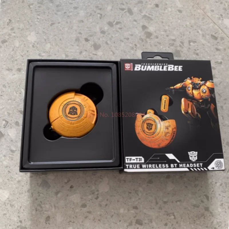 TransDevices-Écouteurs Bluetooth sans fil, style demi-oreille, réduction du bruit du jeu Bumblebee, mode touristes, musique de jeu, son surround