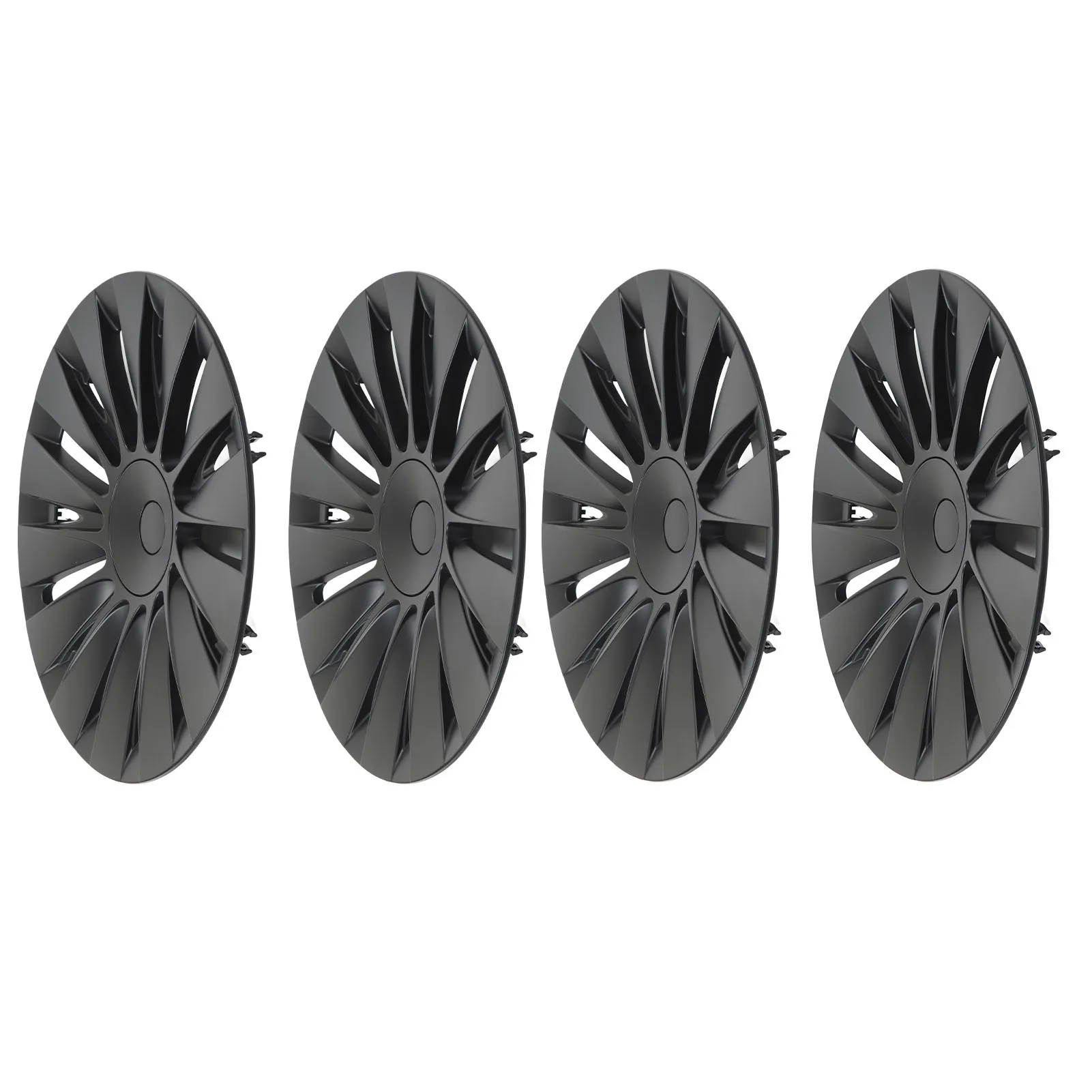 4PCS 19in Wheel Hub Cap Matte Black Sporty Wheel Rim Cover Replacement For Model Y 2020 to 2023