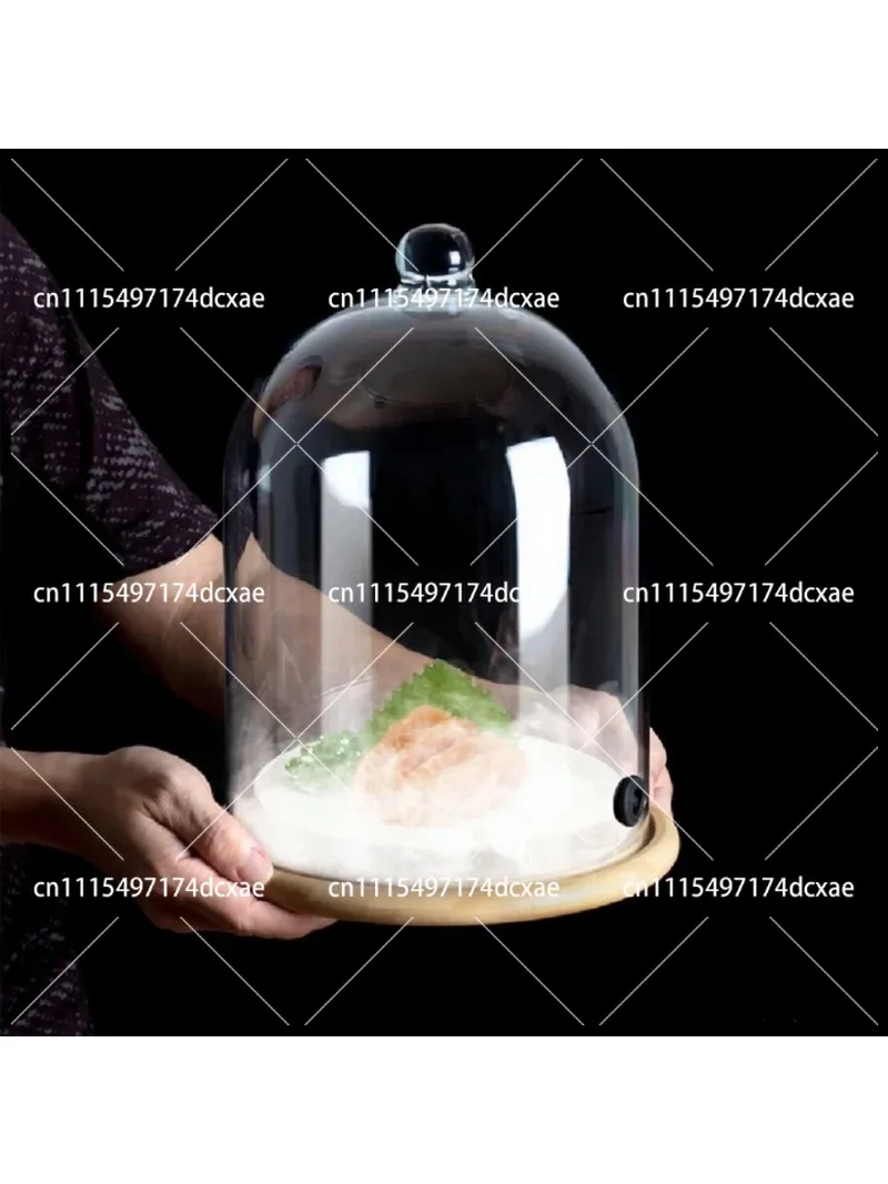Clear Acrylic Dry Ice Cover for Molecular Cuisine Artistic Food Display, Creative Smoke Dome Dish Cover