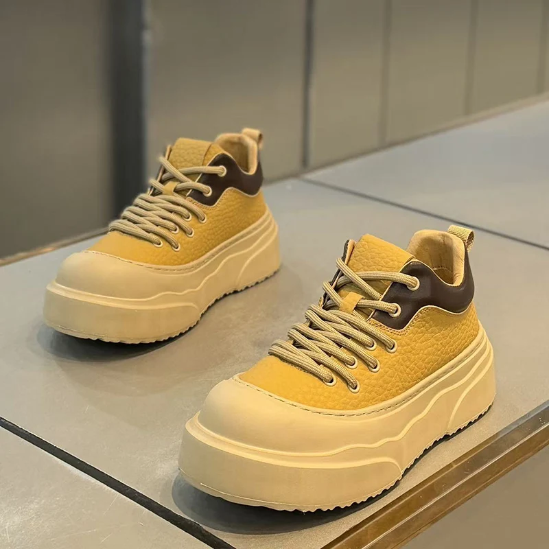 الخريف الرجال أحذية رياضية كاجوال منصة عالية أعلى سكيت أحذية مفلكنة أحذية رياضية للتنس الدانتيل يصل أحذية عالية الجودة في الهواء الطلق #2