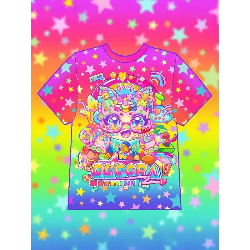 2026 Sommer Neu Harajuku Regenbogen-Stil Muster Herren- und Damen-T-Shirts 3D-Druck Kurzarm Locker Lässig Schnelltrocknendes T-Shirt – Detail 3