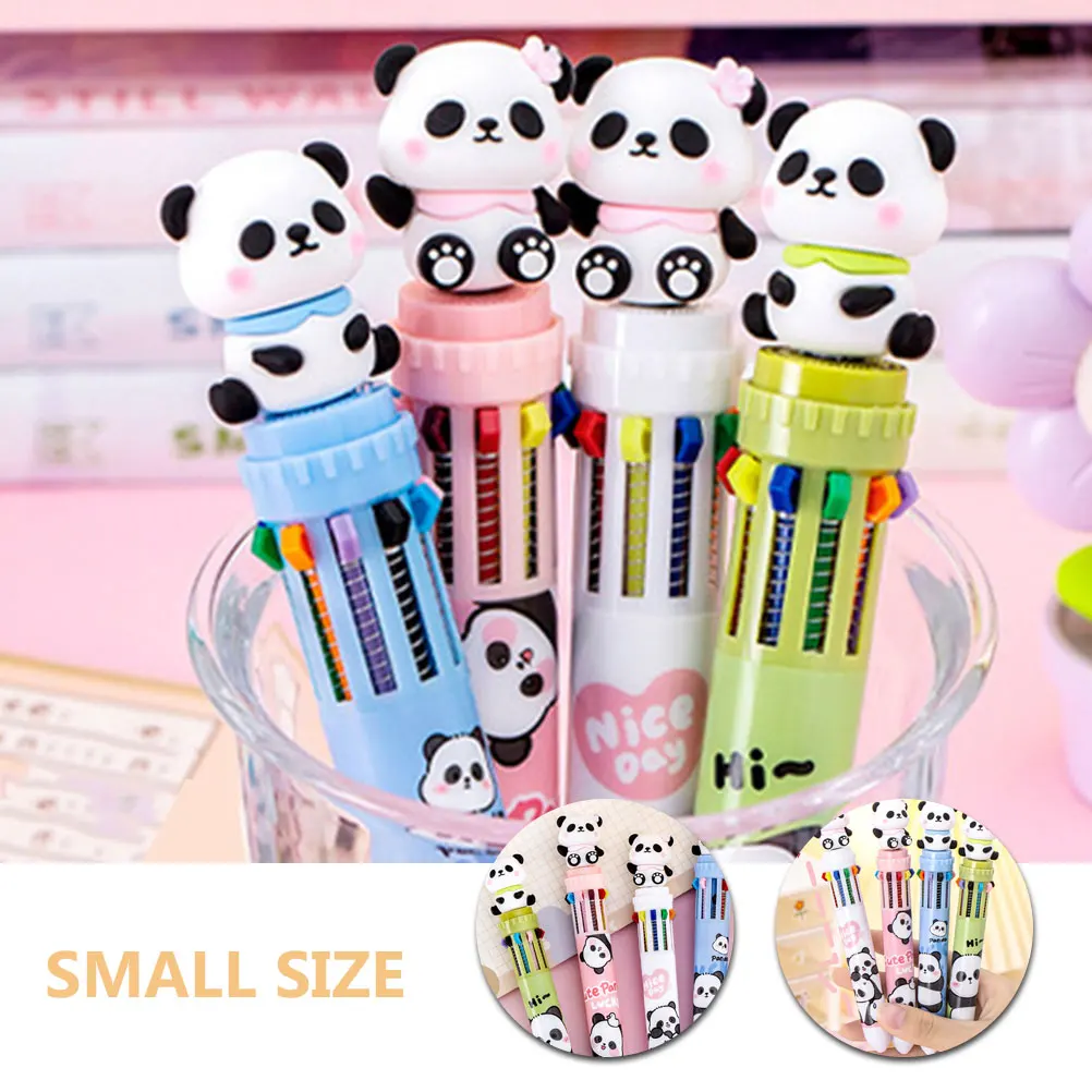 

4pcs Ballpoint Pen Panda Design 0 5mm Fine Tip Multicolor Retractable Plastic Kids School Gift Teenager Supply Portable Desk