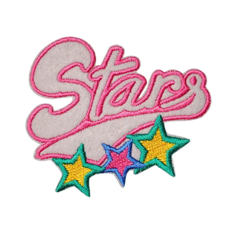 Lettere colorate ricamo patch moda cartone animato parola distintivi Cool Love ok Hello Pow Wow Girly Appliques per abbigliamento donna