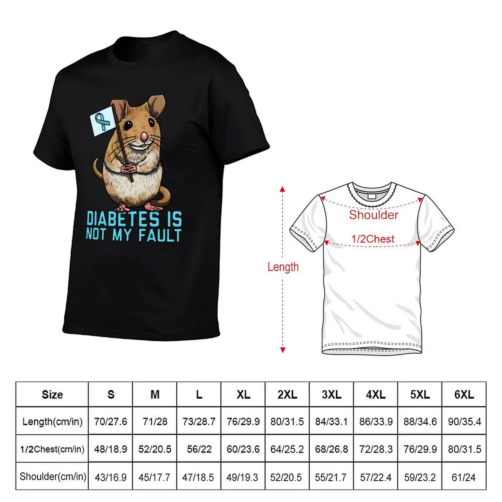 Diabetes Is Not My Fault T-Shirt Novelty Print Casual Tee Shirt