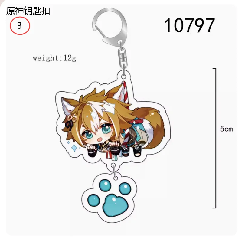 2024 Anime Genshin Impact Keychain Cartoon Figure Gorou Kamizato Ayaka Thoma Xiao Paimon Keqing Qiqi Acrylic Bag Pendant Gifts