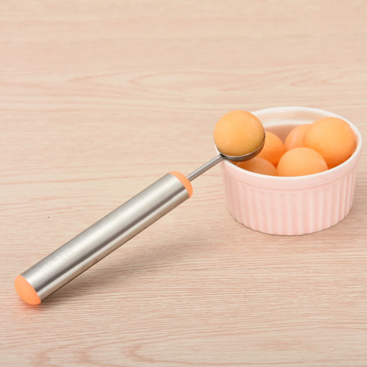 

Fruit Scoop Stainless Steel Tool for Melon Apples Potatoes Cheese Ice Cream Salads Garnishes Carving Kitchen Bar