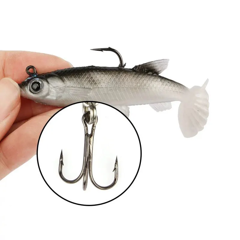 5pcs Kit Fishing Lure Soft Lure 8cm/ 2.8in Artificial Bait Cool Fishing Hooks