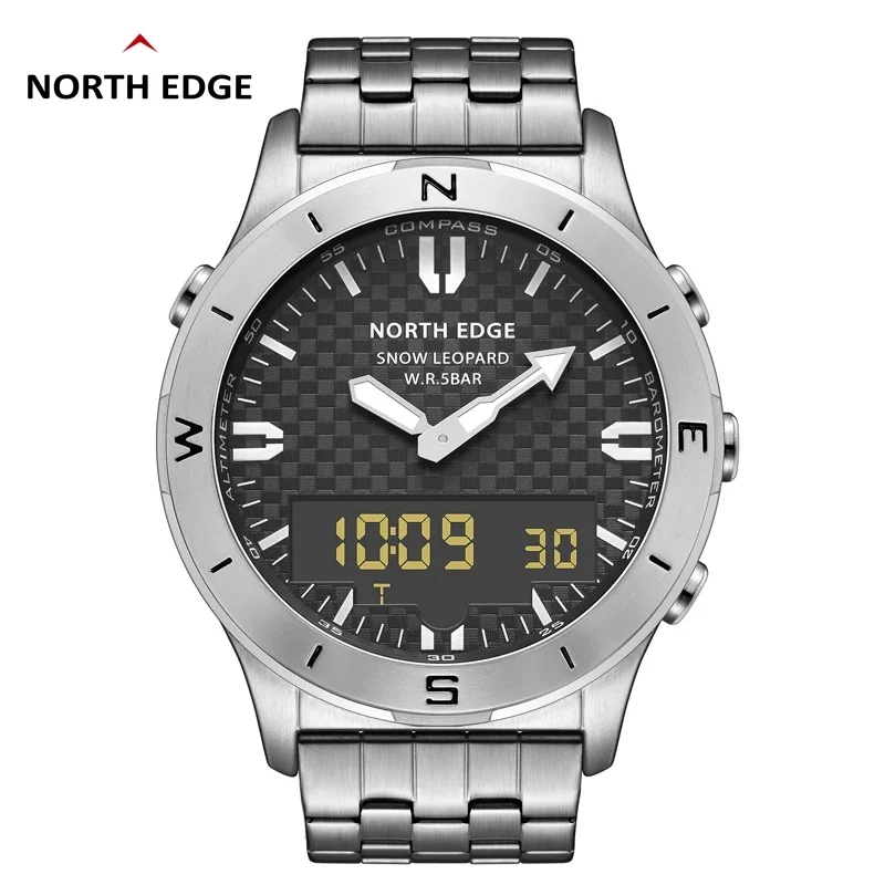 NORTH EDGE Unisex Digital Watch | 50M WR | Altimeter Barometer Compass | Business Luxury Outdoor Sports Wristwatch