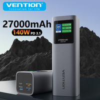 Vention 140W Power Bank 27000mAh PD Fast Charger Portable External Auxiliary Battery for Laptop iPad Xiaomi Notebook Pro Macbook