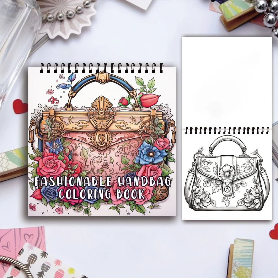 Coloring Book - 7.87x 7.87 Inch 32 Pages Fashion Clutch Coloring Book - Perfect Gift for Family or Friends