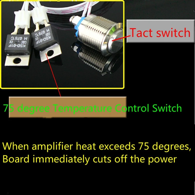 Imagem -06 - Interruptor para Amplificador de Alta Potência 2000w Fonte de Alimentação Placa de Arranque Suave Prensa Leve Controlo Temperatural Duplo 220v