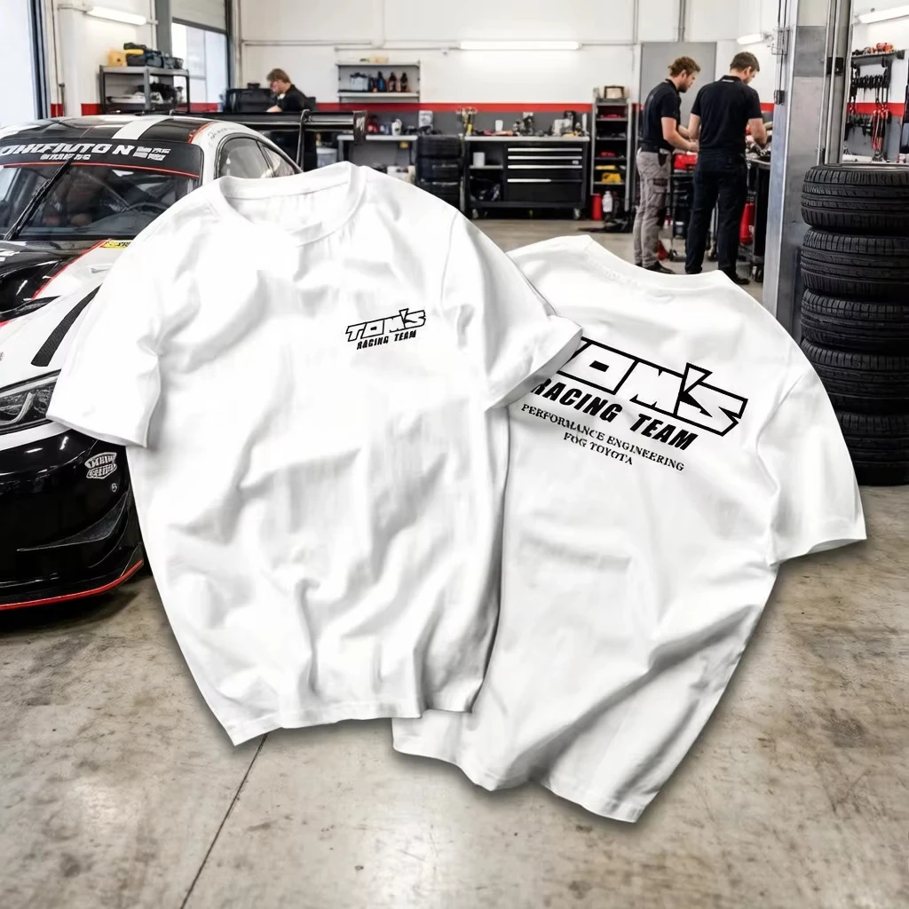 2026 Men's Oversized T Shirt JDM Racing Team Badge Graphic Print Short Sleeve Cotton Unisex Tee