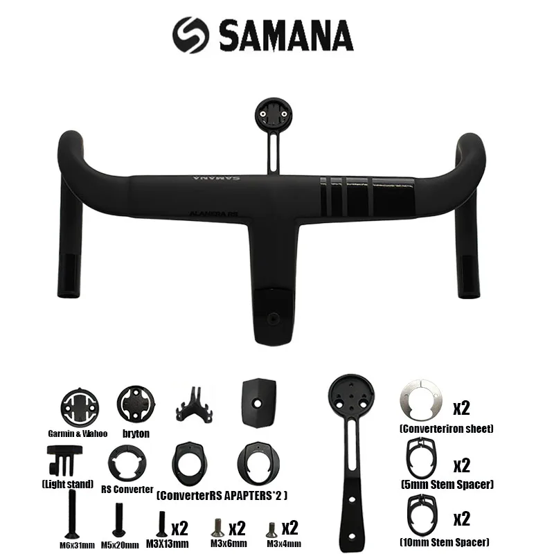 

SAMANA Alanera RS T1000 Carbon Road Handlebar for Professional Cycling Lightweight Aero Integrated 350g New 2025 Model
