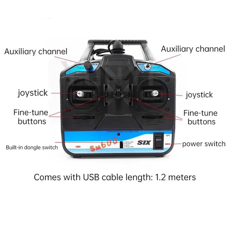 FS-SM600 RC لـ G7 Liftoff FPV Freerider Phoenixrc SM600 محاكي 6 قنوات محاكاة الطيران للمبتدئين