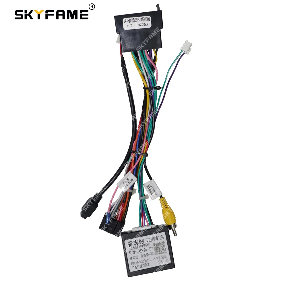 SKYFAME Car 16pin Wiring Harness Adapter Canbus Box Decode Android Radio Power Cabler For JAC Refine S2  JAC-RZ-02