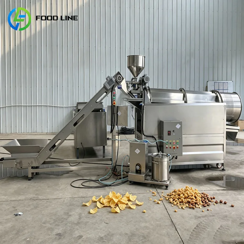 Seasoning Tumbler Machine Commercial Snack Food Flavoring Potato Chips Nuts Peanuts Coating Mixer Customized