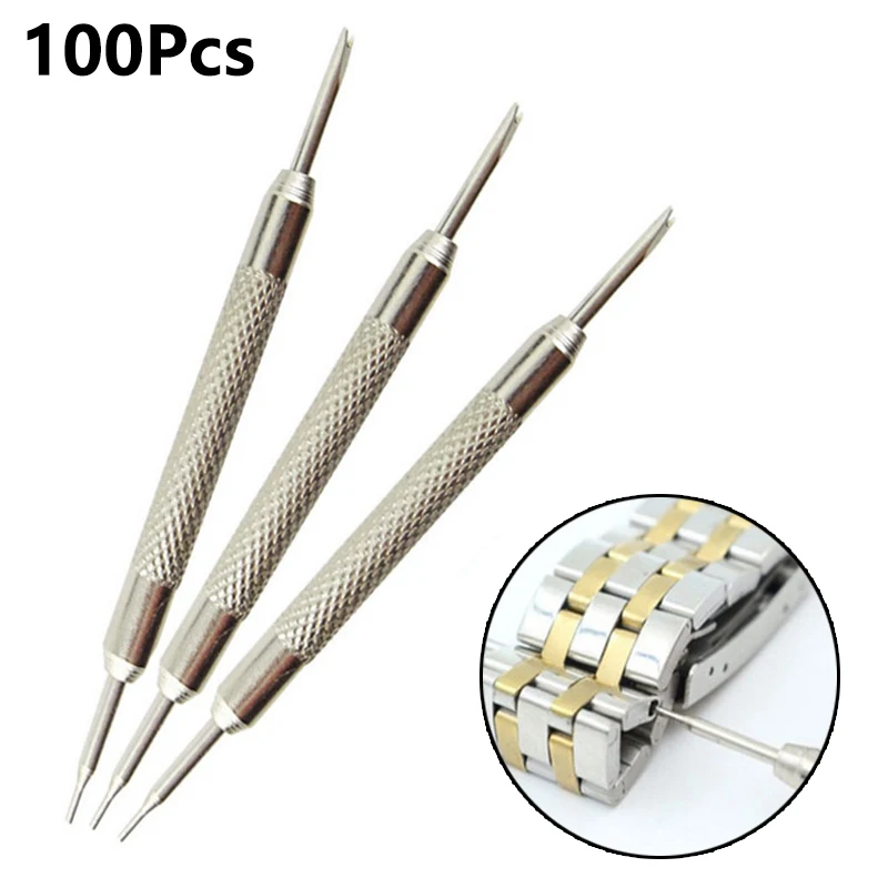 100Pcs Metal Watchband Repair Tools Professional Spring Bar Link Pin Remover Tools Watch Wrist Band Change Watch Repair Tools