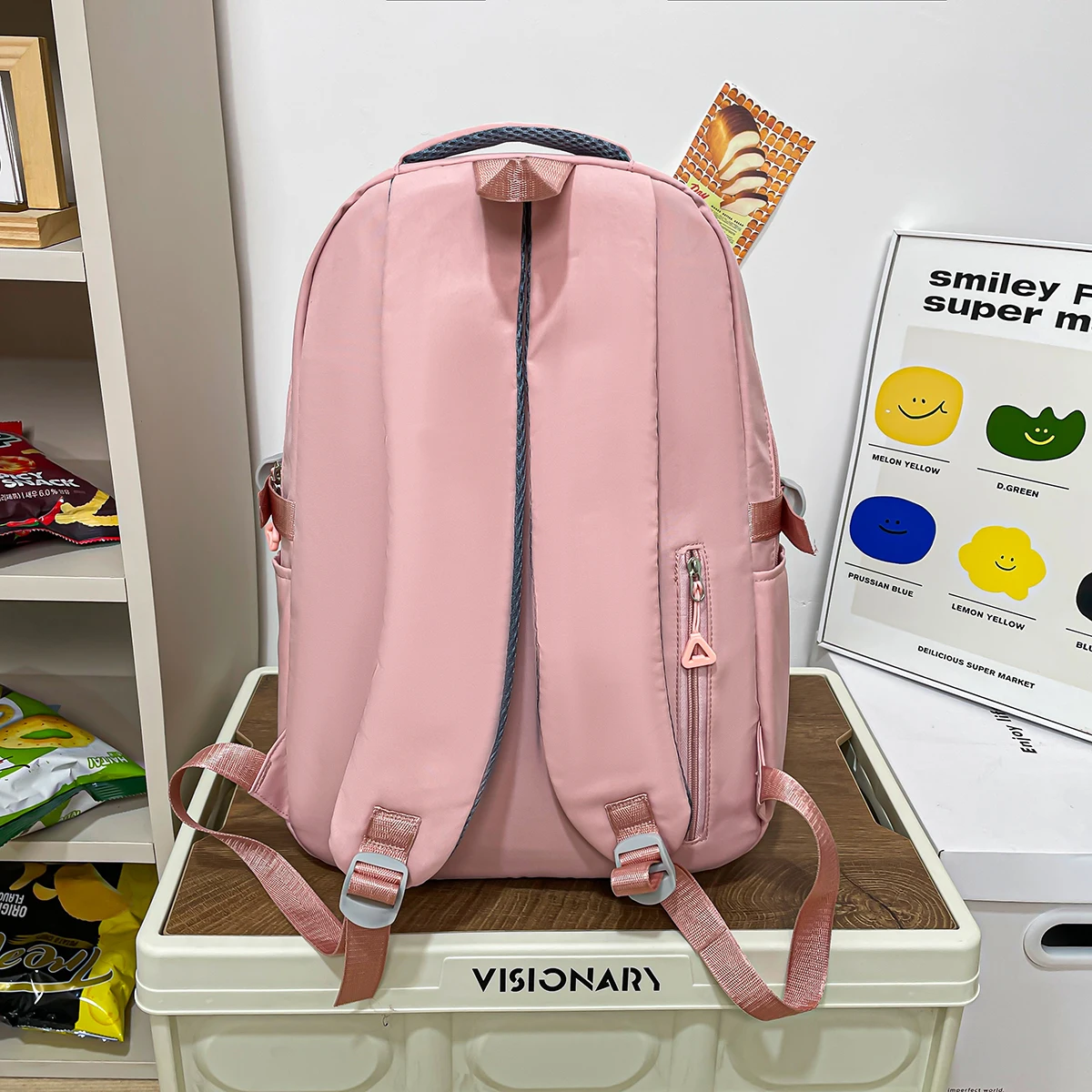 Junior High School Students' Schoolbags, Girls' Spine-Protecting and Weight-Reducing Backpacks for Middle School and High School Students, Ultra-Light, Large-Capacity Backpacks That Won'T Collapse