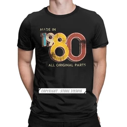 Made In 1980 40th Birthday T Shirt Father Clothing Men's Vintage Tshirts Pure Cotton Retro Unique T-Shirts Harajuku 3D Shirt