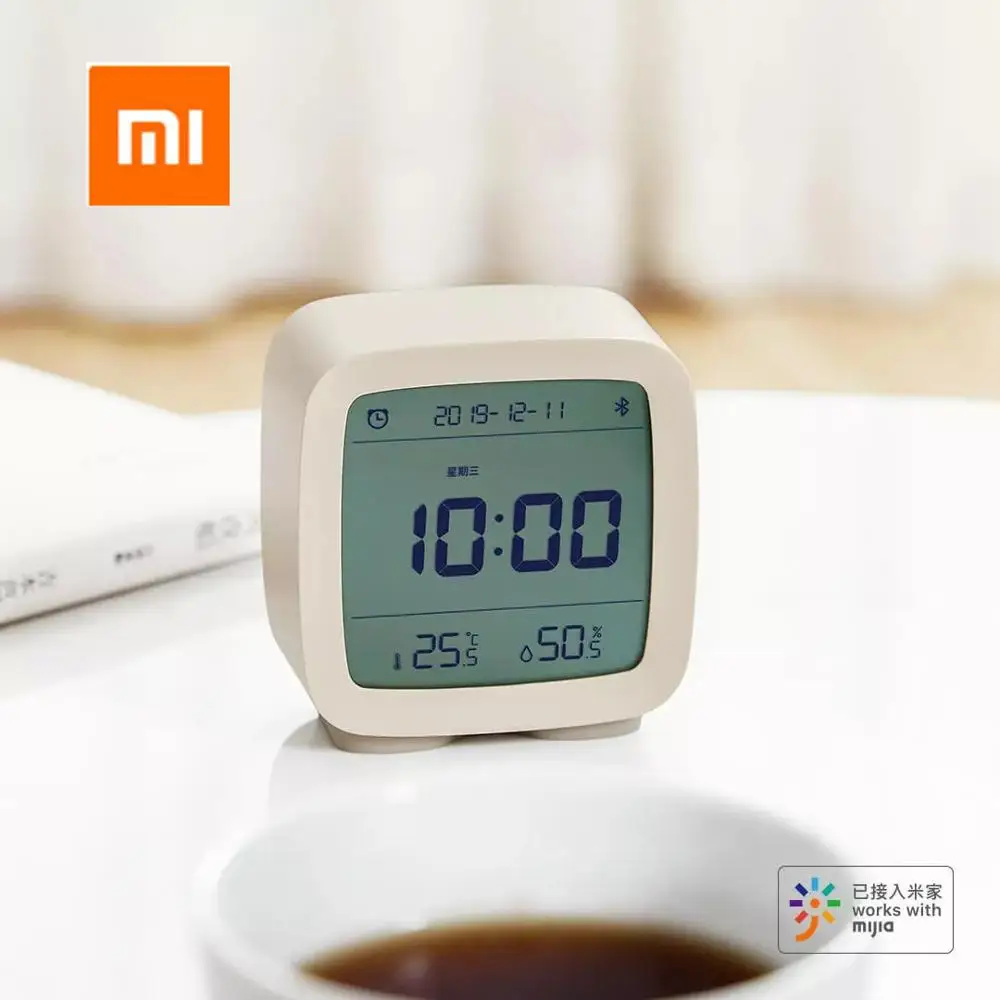 Xiaomi Cleargrass Bluetooth budzik wyświetlacz wilgotności temperatury ekran LCD regulowany Nightlight z aplikacją Mijia Smart Home