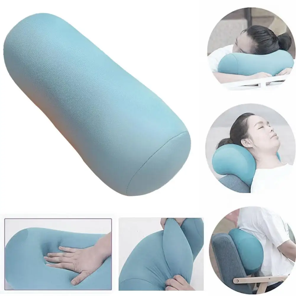 Foam Particle Pillow Waist Support Solid Color Cylindrical Comfortable Guard Sofa Office Multi-function Neck Pillow Nap Sof L5V0