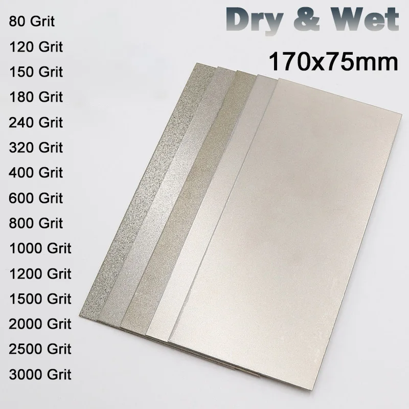 

1Pcs 80-3000Grit Rectangle Diamond Plate Sharpening Stone Knife Sharpener Jade stone polishing grinding Tool 170mmx75mm