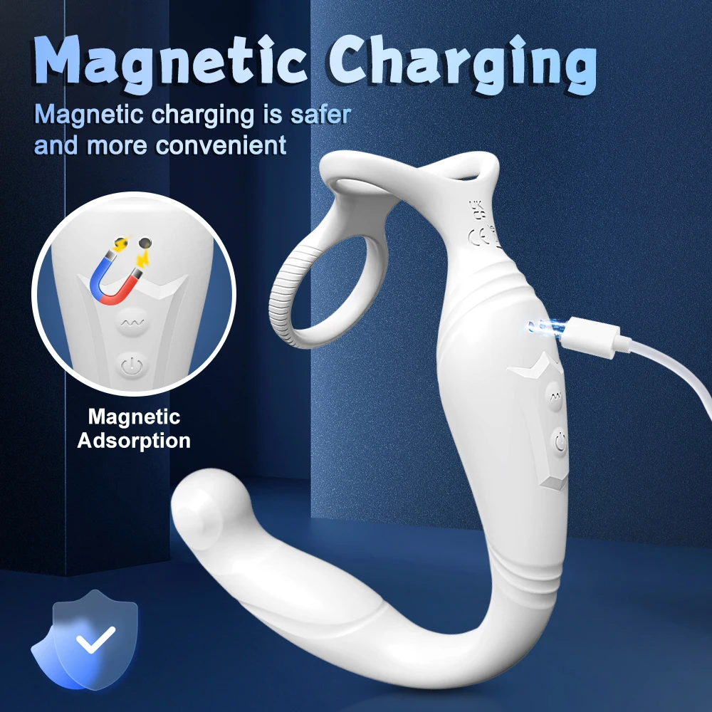 App Sex Toy Vibrator for Men Prostate Massager Dual Penis Ring Cock Rings Anal Vibrating Butt Plug Adult Anal Toy for Men
