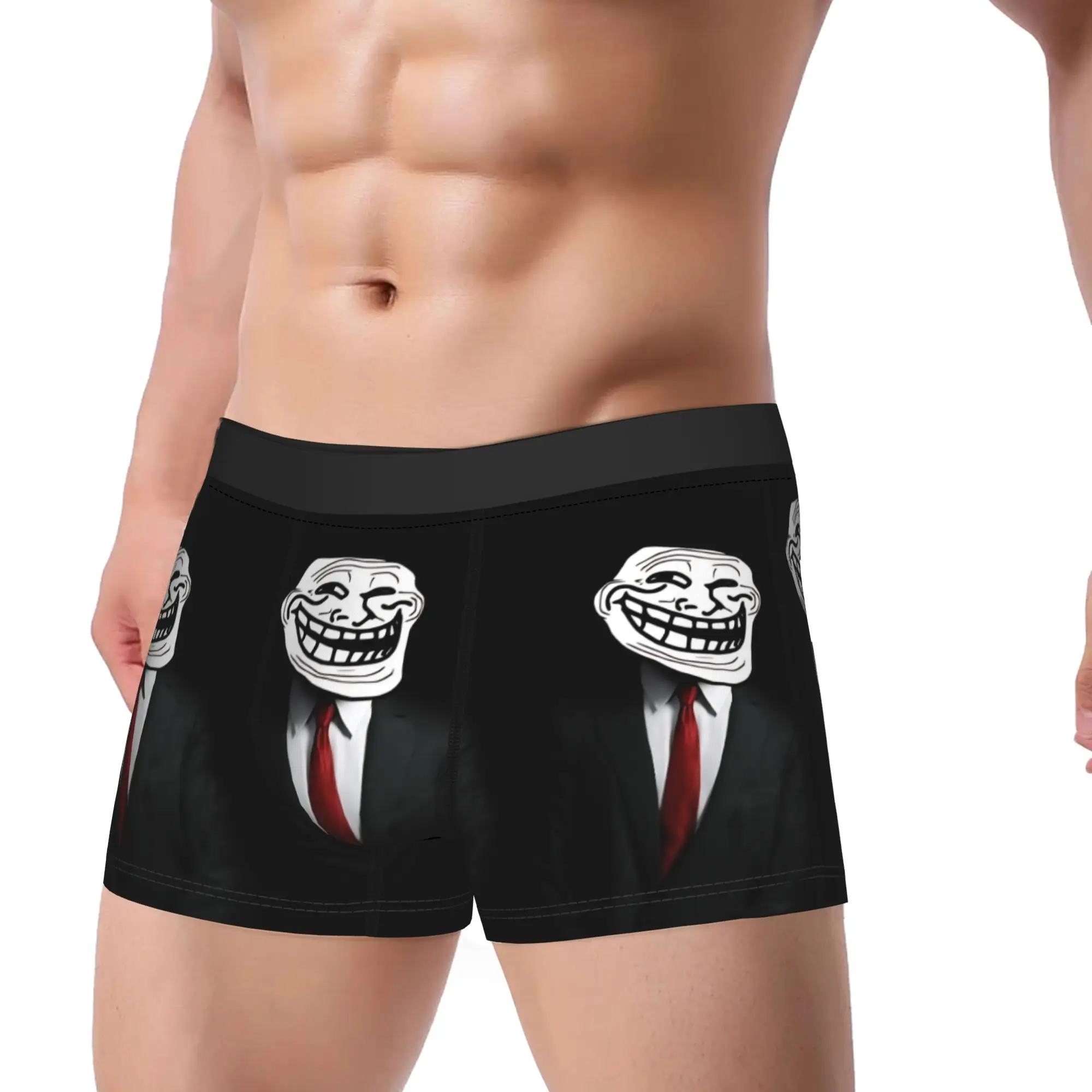 Rage Comic Trollfac Boxer Shorts Crazy  3D Pouch Underwear Trenky Custom DIY Shorts Briefs Comfortable Male Panties Plus Size