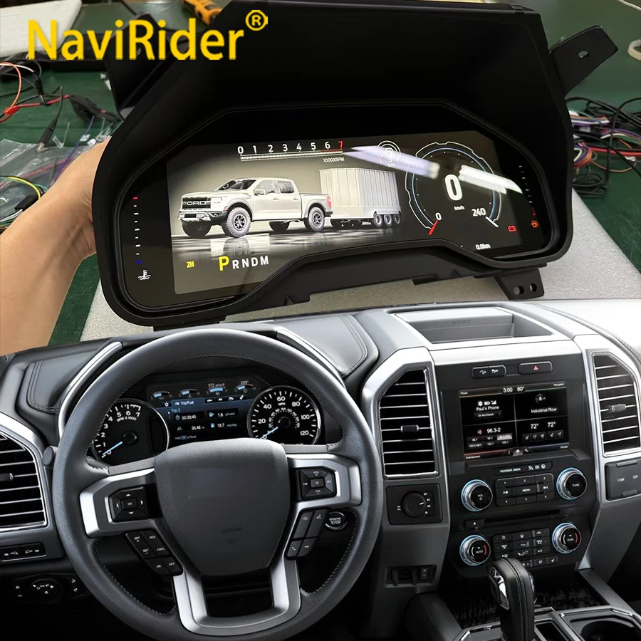 

Цифровая приборная панель для Ford F-150 Raptor 2014-2019, виртуальная приборная панель F150, ЖК-спидометр, одометр, приборная панель