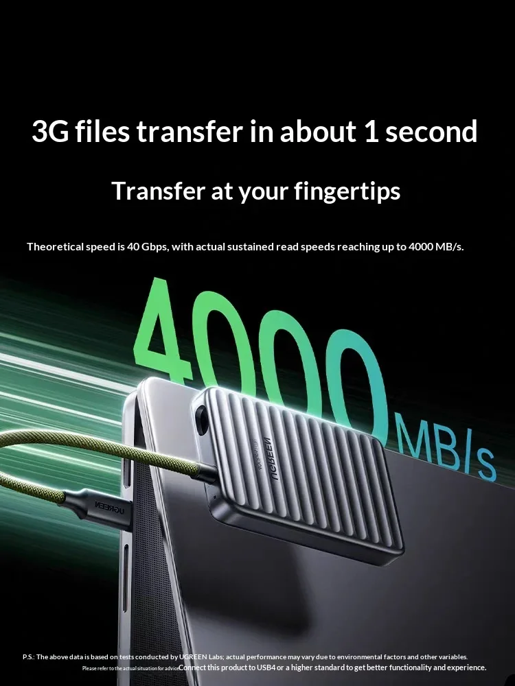 UGREEN 65888 D710 USB4 Portable SSD 1TB External Solid State Drive High Speed Storage for Laptop Desktop Phone