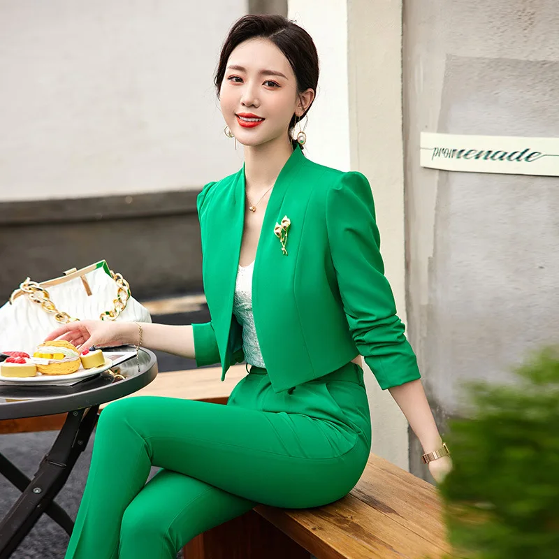 

Newest Spring Summer Women Business Suits with Pants and Jackets Coat OL Styles Business Work Wear Professional Blazers Set