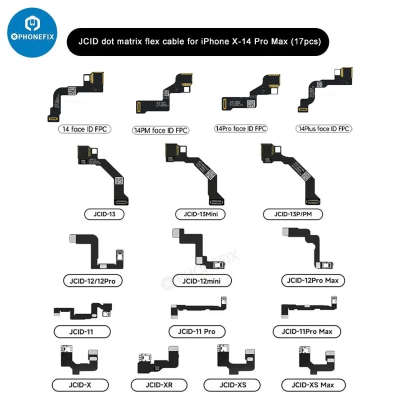 JC Dot Matrix Cable For iPhone Face ID Fix X/11/11P/11PM/12/12P/12PM /13/13Mini/14/14PROMAX Dot Matrix Face ID Repair Flex Cable