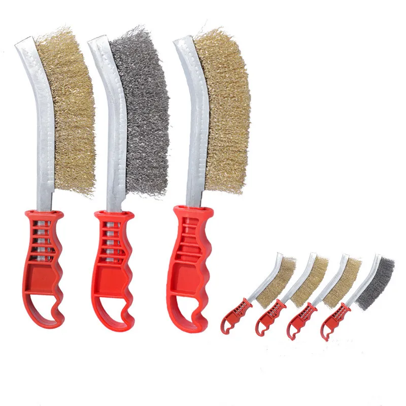 1Pc Steel Wire Brush Metal Rust Removal Roller Brush Polishing Barbecue Cleaning Brush Suitable for Cleaning Barbecue Grilles