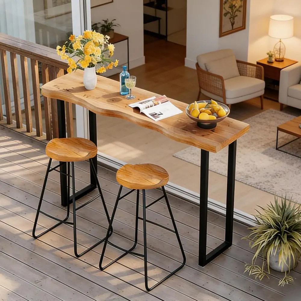 

Стол-стойка для бара высотой 47,2 дюйма, прочный обеденный стол для кухни или гостиной