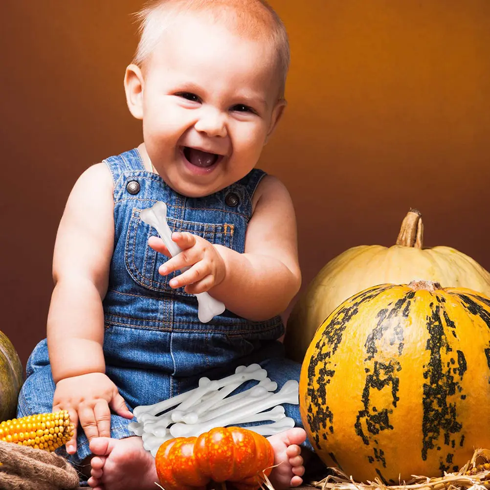 30 Pcs Party Supplies Small Bone Decorations Halloween Adornments Props Fake Prank Bones