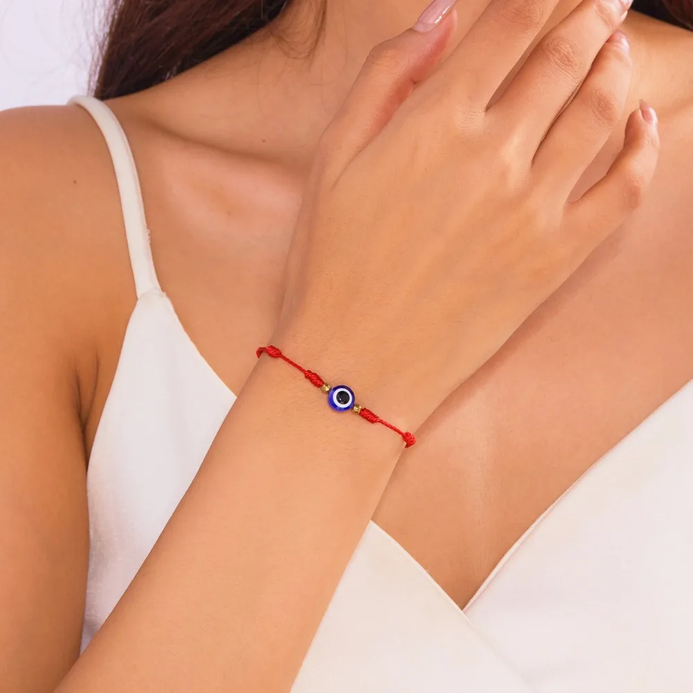 Fashion Exquisite Evil Eye Hand-woven Red Rope Lucky Lovers Bracelets for Men Women Versatile Good Fortune Protection Jewelry
