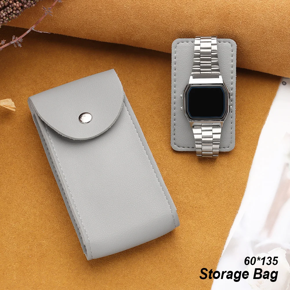 

Travel Portable Watch Storage Bag Anti-Dust Bag Flannelette and Leather Watch Case Accessories Fashion Flip Cover Gift Bags