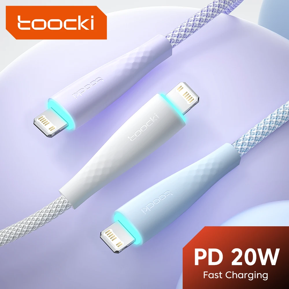 

Toocki PD 20W Type C Cable For iPhone 14 13 12 11 Pro Max X XR XS 8 7 Plus LED Indicator Fast Charge For iPhone Type C Data Cord