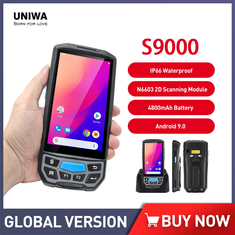 UNIWA S9000 Phone Support Glove Touch 5.0 Inch 2GB RAM+6GB ROM Waterproof Smartphone Android 9.0 4800mAh Battery Mobile Phone